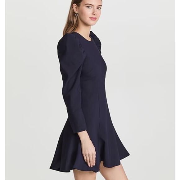 NWT Likely Alia Long Puff Sleeve Mini Dress Puffy sz 14 Navy Blue $248 Women's - Picture 16 of 16
